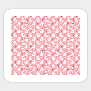 Easter Bunny Pink Pattern Sticker